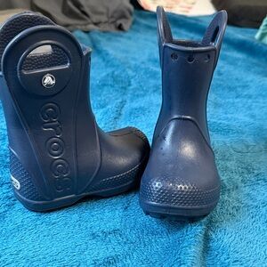 CROCS Kids Navy Blue Rain Boots